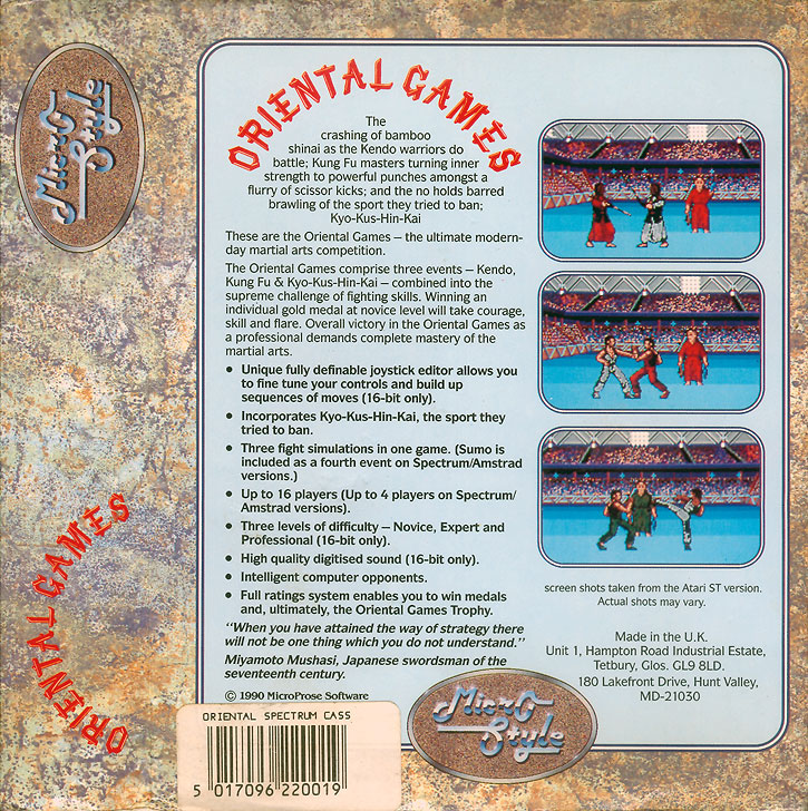 Screen from Oriental Games