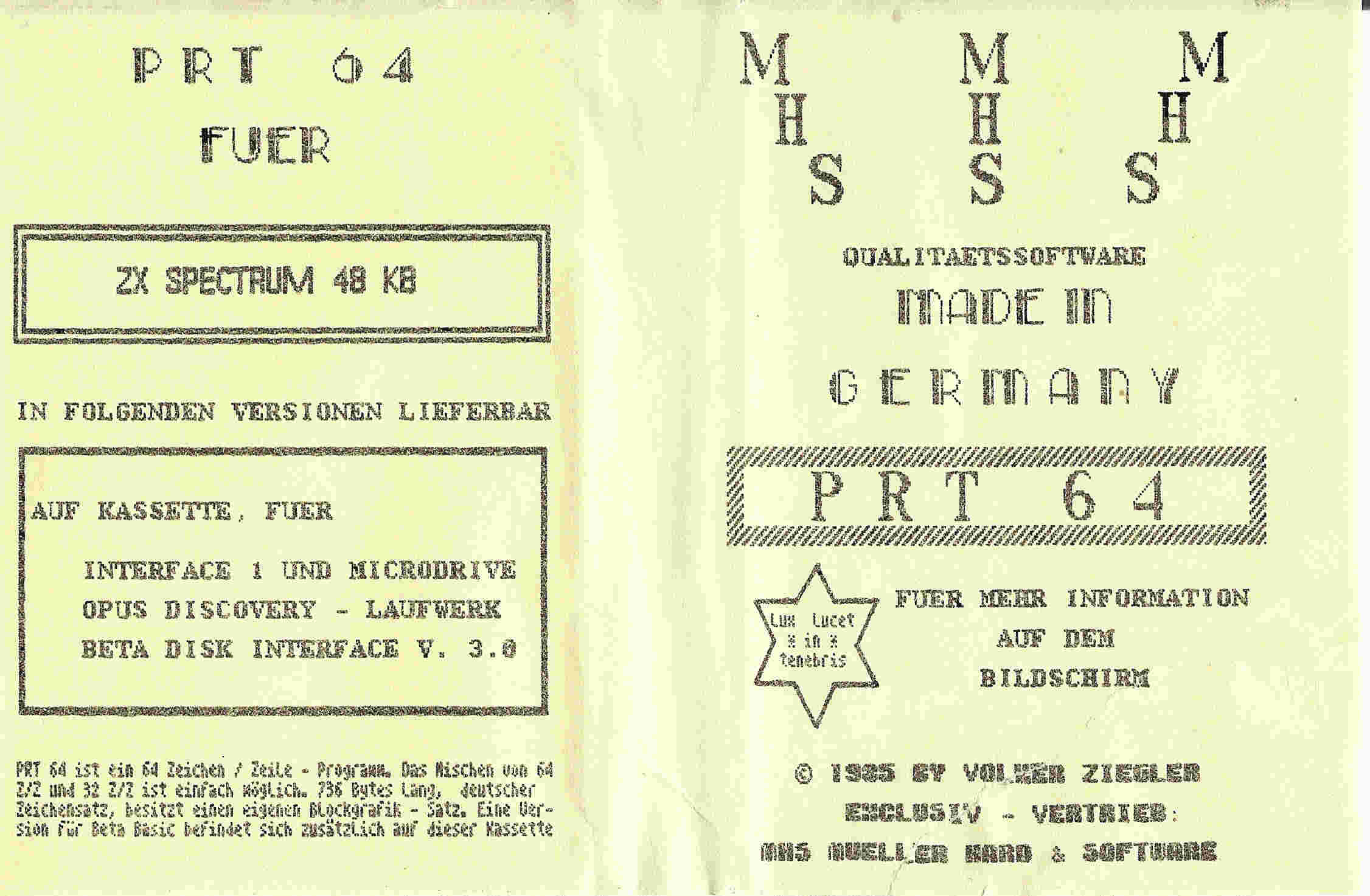 Screen from PRT 64