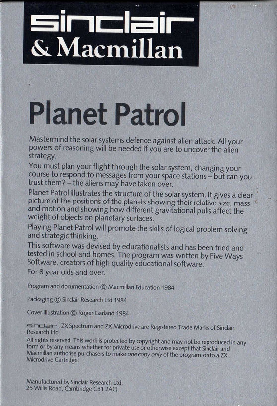 Screen from Planet Patrol