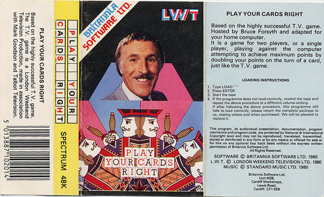 Screen from Play Your Cards Right