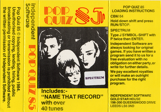 Screen from Pop Quiz 85