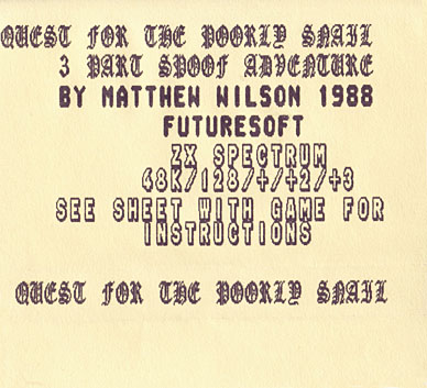 Screen from Quest for the Poorly Snail