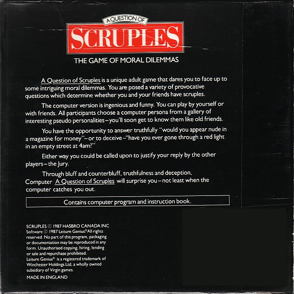 Screen from A Question of Scruples
