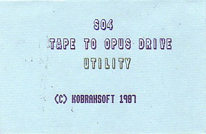 Screen from SO4 Tape to Opus Drive Utility