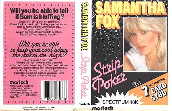 Screen from Samantha Fox Strip Poker