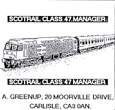 Screen from Scotrail Class 47 Manager