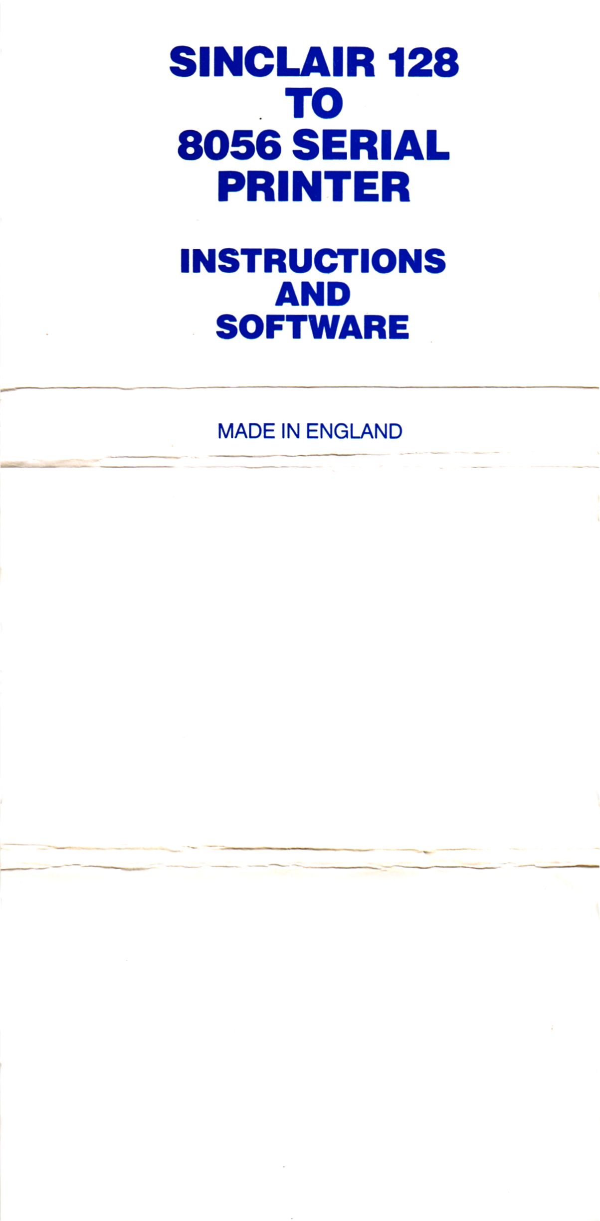 Screen from Sinclair 128K to 8056 Serial Printer