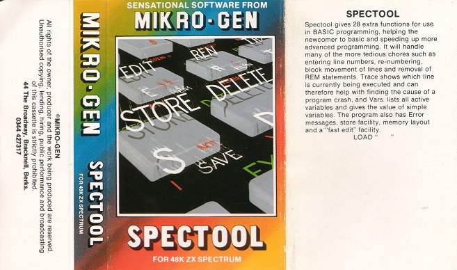 Screen from Spectool