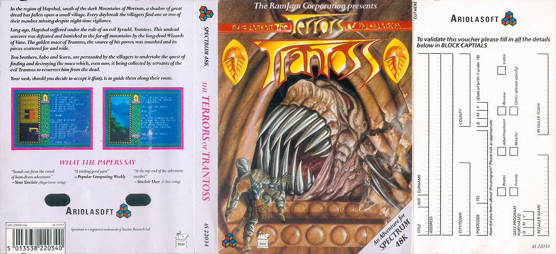 Screen from The Terrors of Trantoss