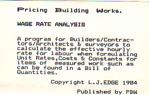 Screen from Wage Rate Analysis