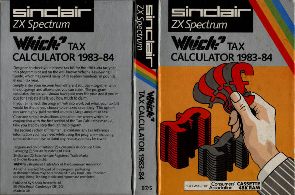 Screen from Which? Taxcalc 1983-84