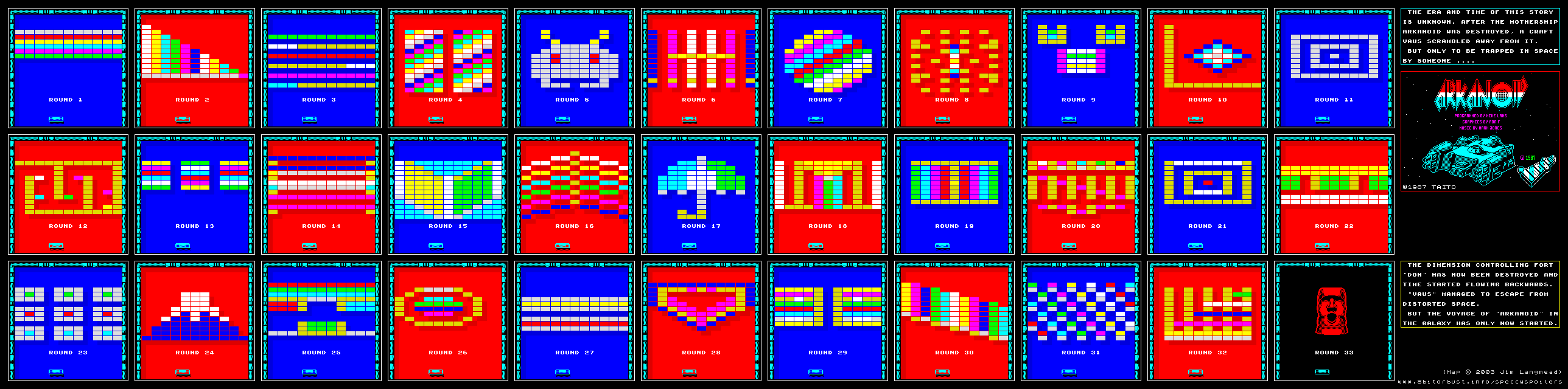 Screen from Arkanoid
