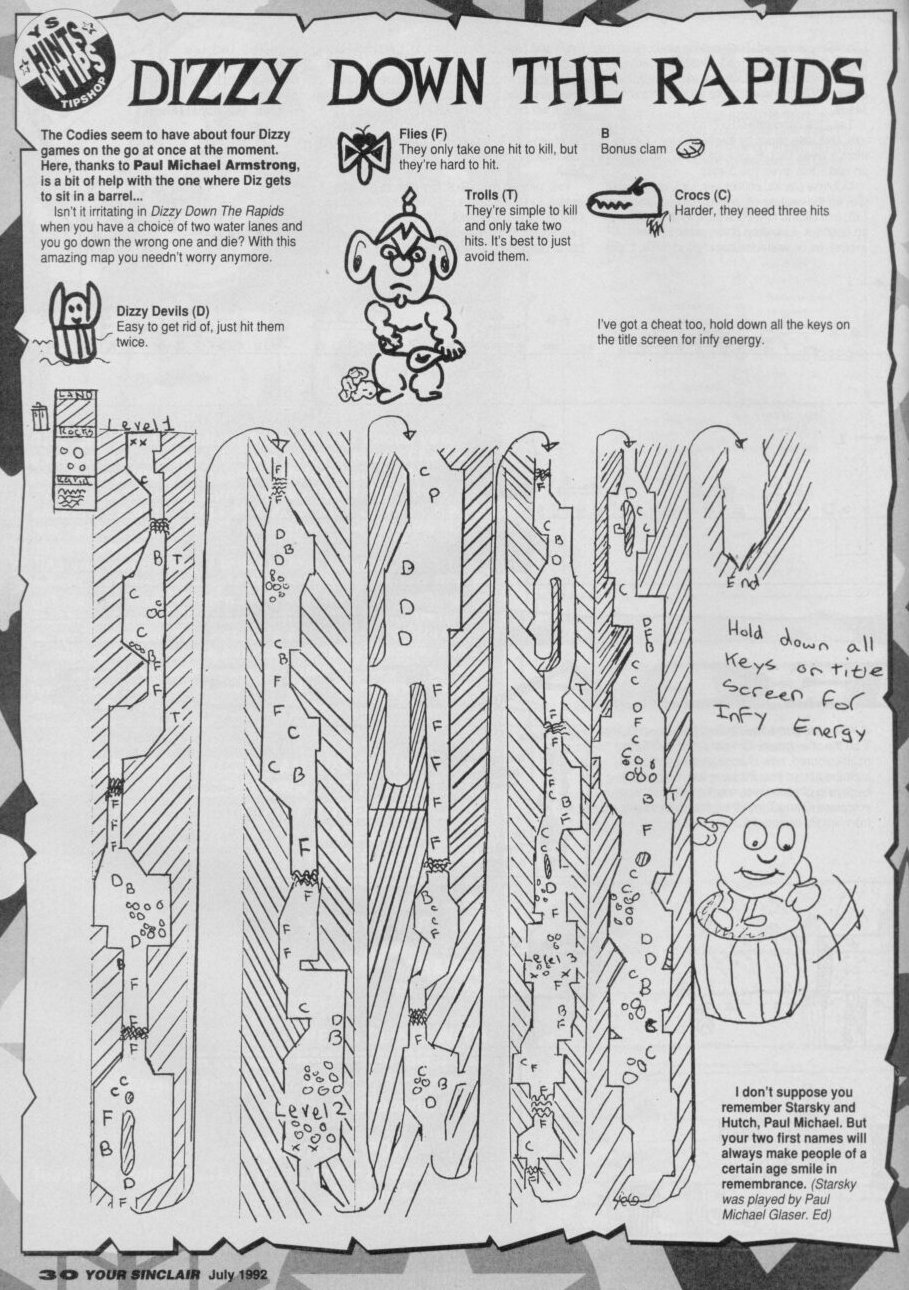 Screen from Dizzy Down the Rapids