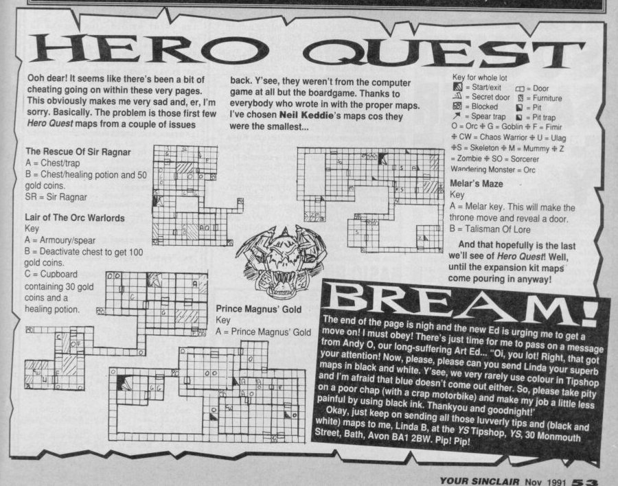 Screen from Hero Quest