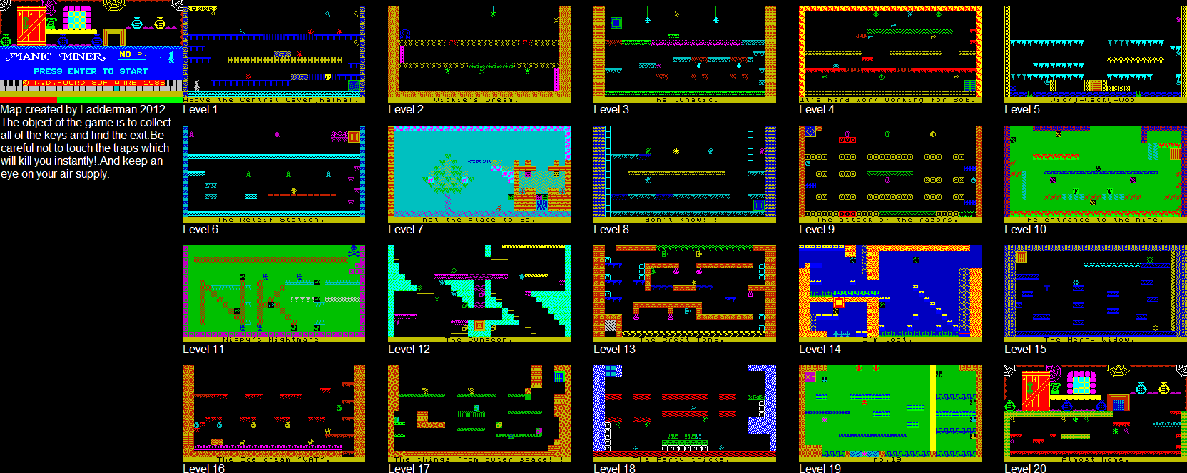 Screen from Manic Miner #2