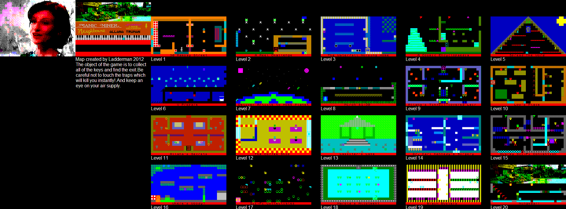 Screen from Manic Miner: Neighbours - Allana Truman
