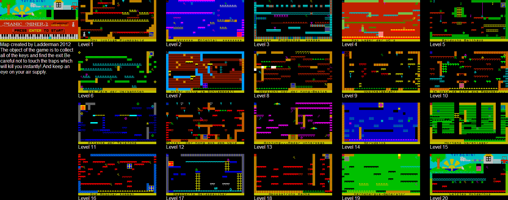 Screen from Manic Miner 2