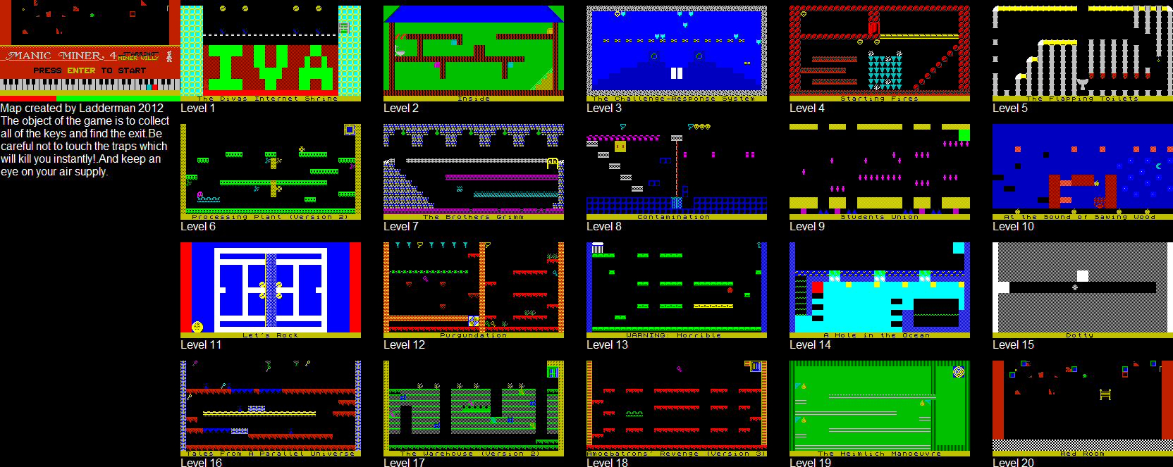 Screen from Manic Miner 4