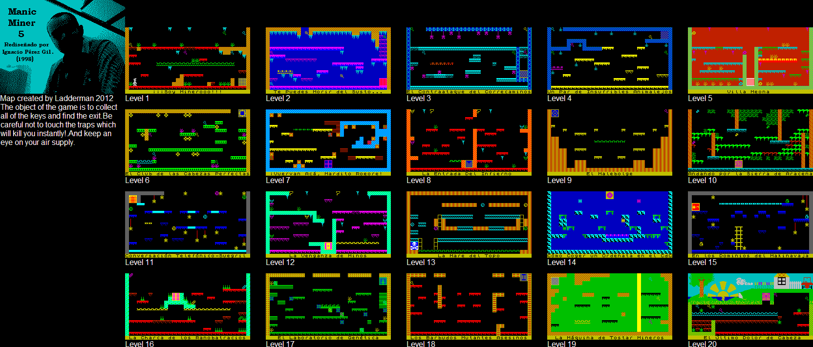 Screen from Manic Miner 5: Los Peligros del LSD