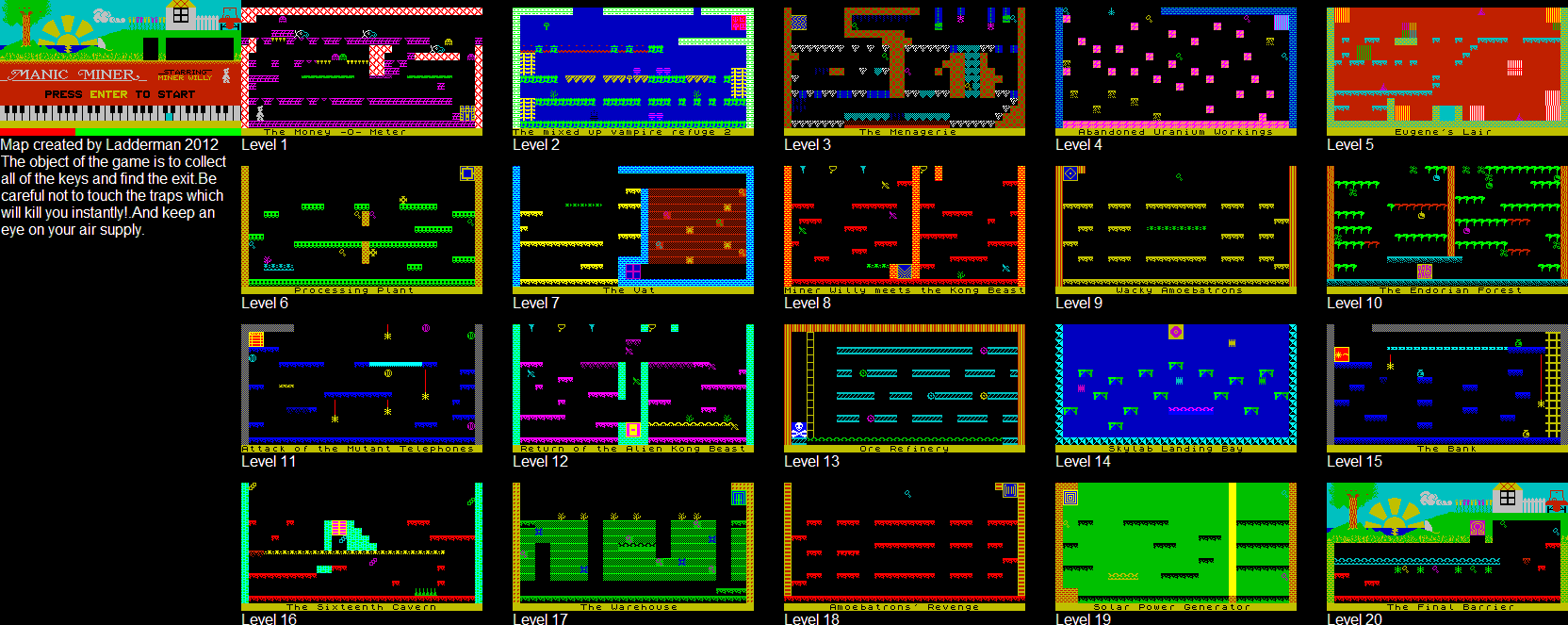 Screen from Manic Miner 7