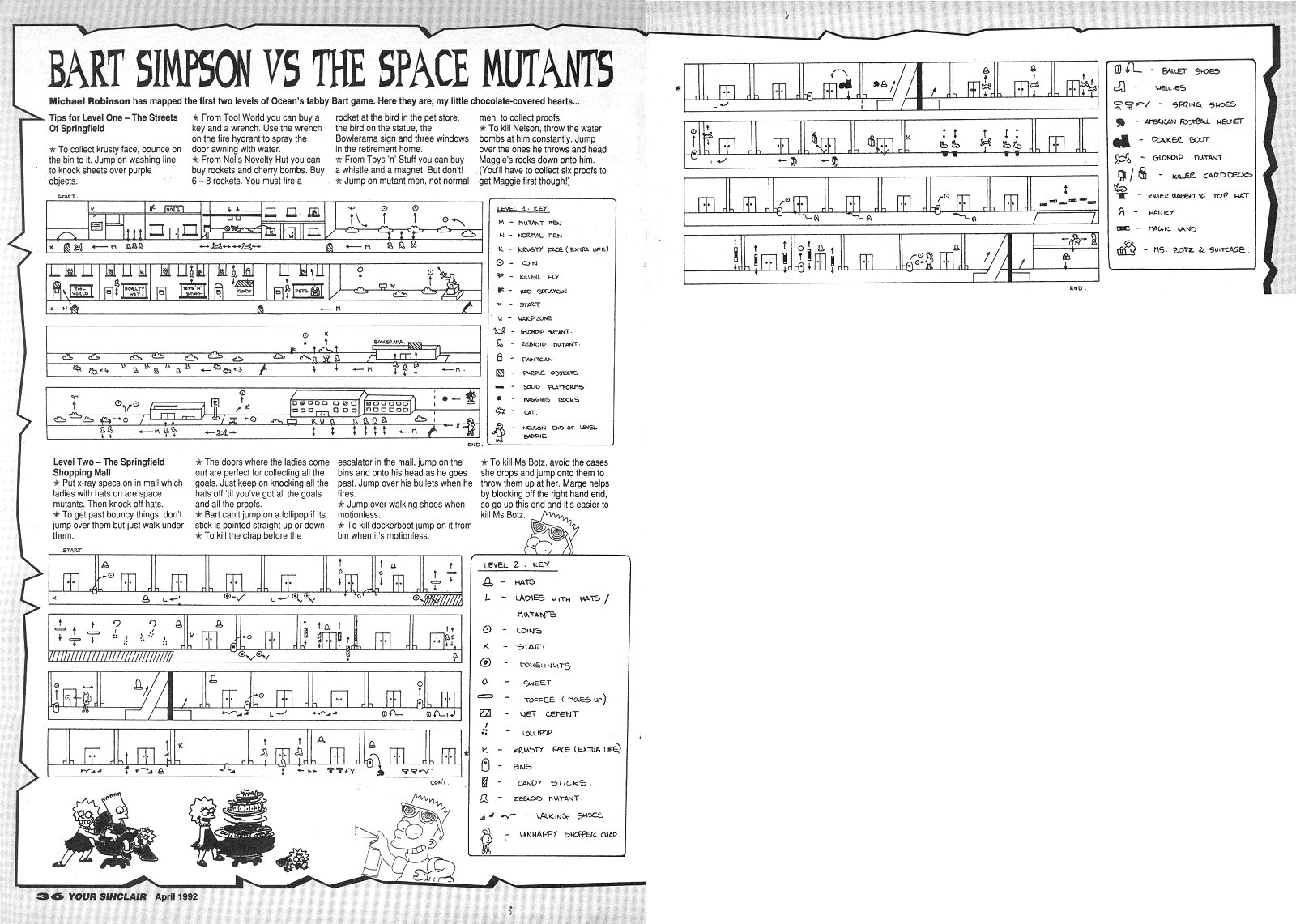 Screen from The Simpsons: Bart vs. the Space Mutants