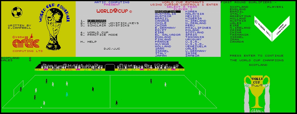 Screen from World Cup Football