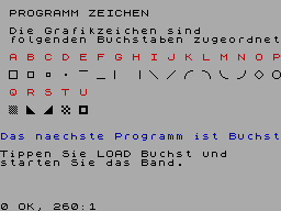 Screen from 105 Grafikzeichen