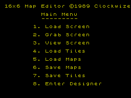 Screen from 16x6 Map Editor