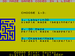 Screen from 1 Line 3D Mazes