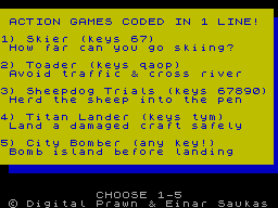 Screen from 1 Line Action