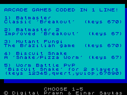 Screen from 1 Line Arcade