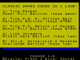 Screen from 1 Line Classics