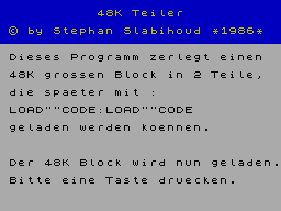 Screen from 48K-Block-Splitter