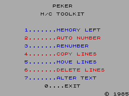 Screen from 48K Toolkit