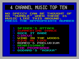 Screen from 4 Channel Music Top Ten