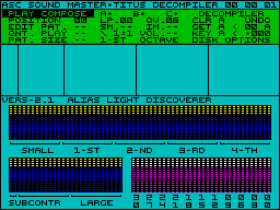 Screen from ASC Sound Master + Titus Decompiler