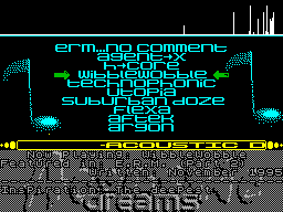 Screen from Acoustic Dreams