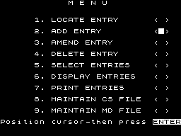 Screen from Address Manager