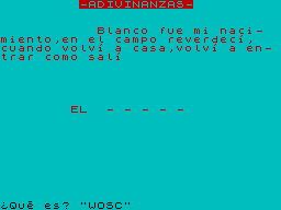 Screen from Adivinanza