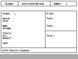 Screen from Adressenverwaltung