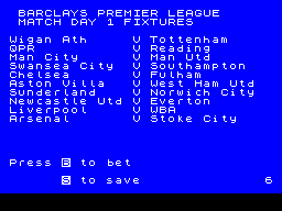 Screen from Advanced Premiership Simulator