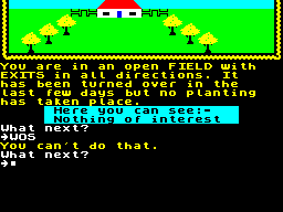 Screen from Adventure Guide