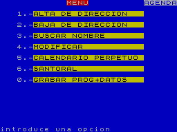 Screen from Agenda