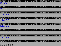 Screen from Agenda Julio