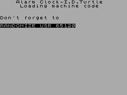 Screen from Alarm Clock