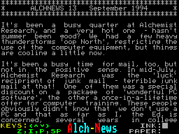 Screen from AlchNews 13