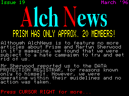 Screen from AlchNews 19
