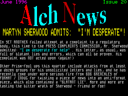 Screen from AlchNews 20