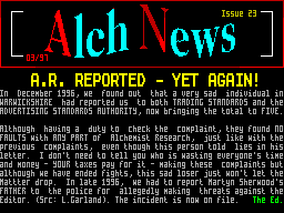 Screen from AlchNews 23