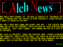 Screen from AlchNews 27